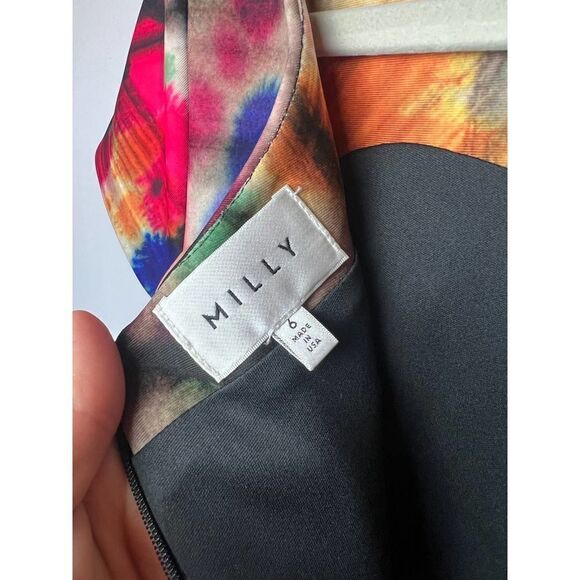 Milly Taylor Graffiti-Print Dress Sz. 6 - Picture 4 of 6